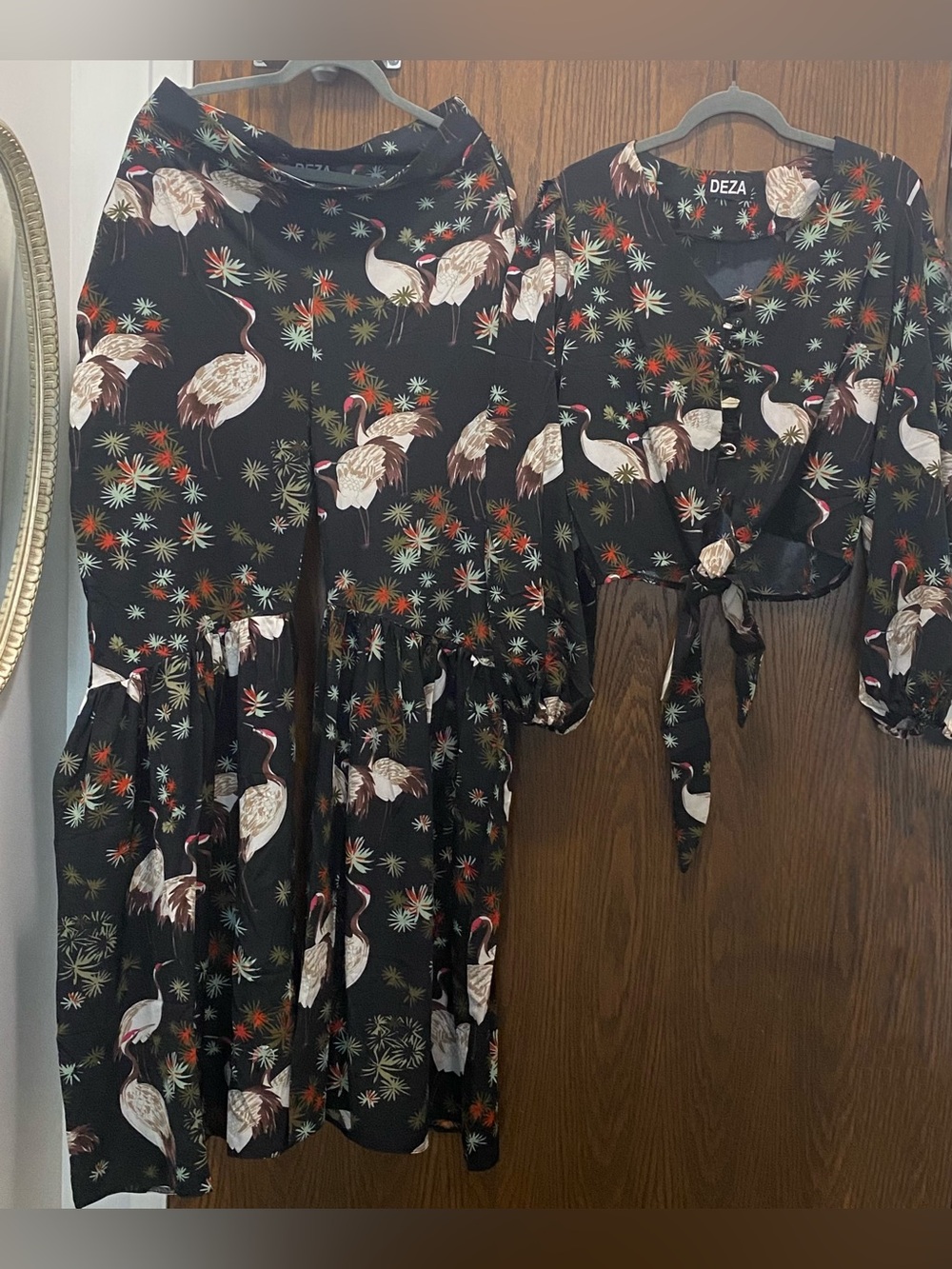 DEZA Bell Bottom Pants & Tie-Front Top Set Vacation Set perfect for evening